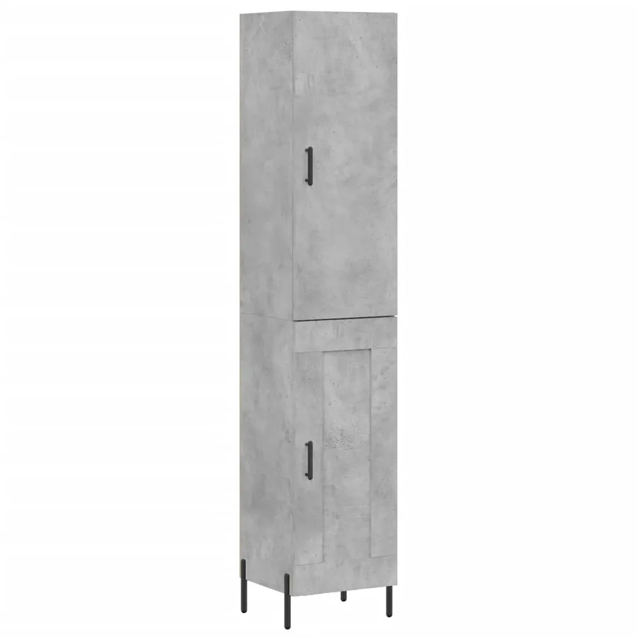 Buffet haut Gris béton 34,5x34x180 cm Bois d'ingénierie - 2