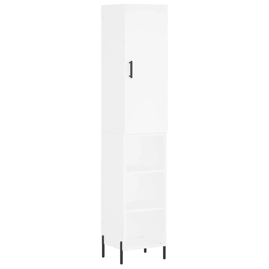 Buffet haut Blanc 34,5x34x180 cm Bois d'ingénierie - 2