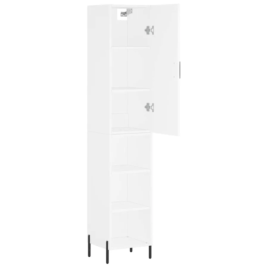 Buffet haut Blanc 34,5x34x180 cm Bois d'ingénierie - 4