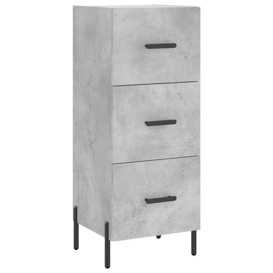 Buffet haut Gris béton 34,5x34x180 cm Bois d'ingénierie - 5