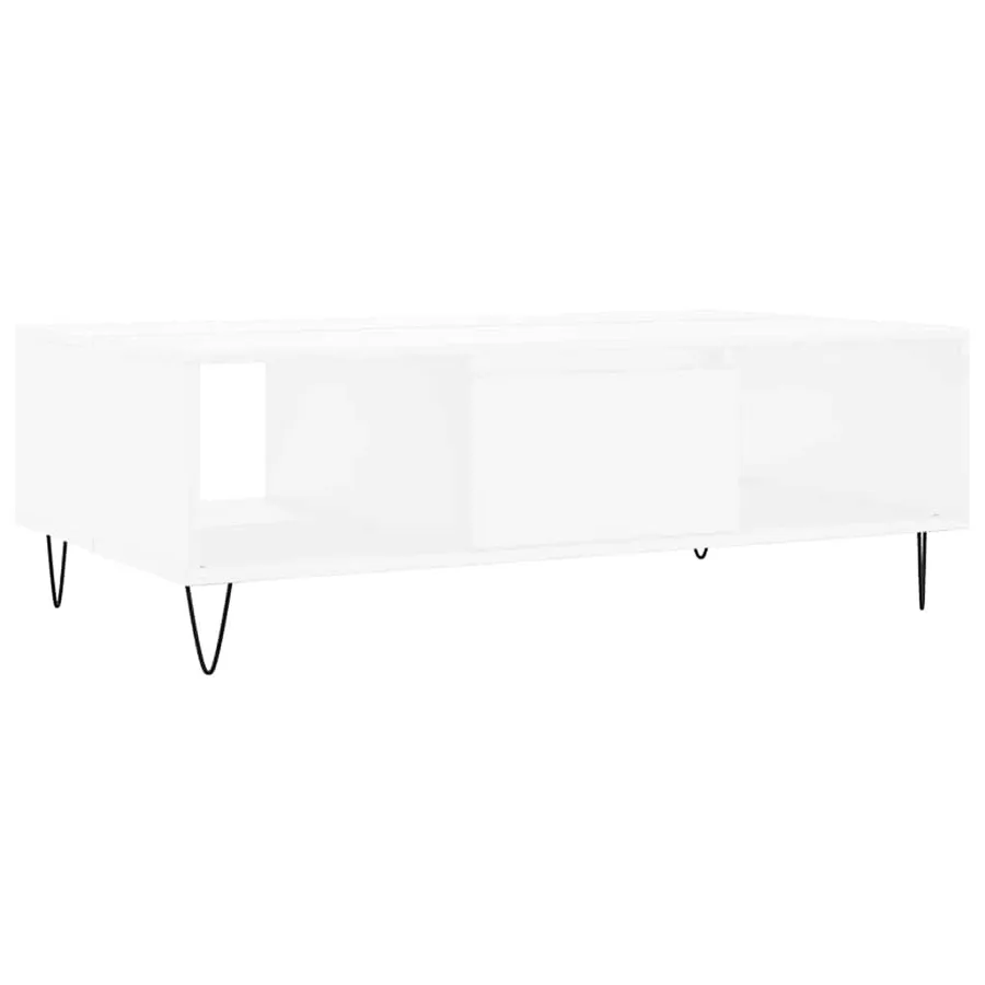 Table basse blanc 104x60x35 cm bois d'ingénierie - 2