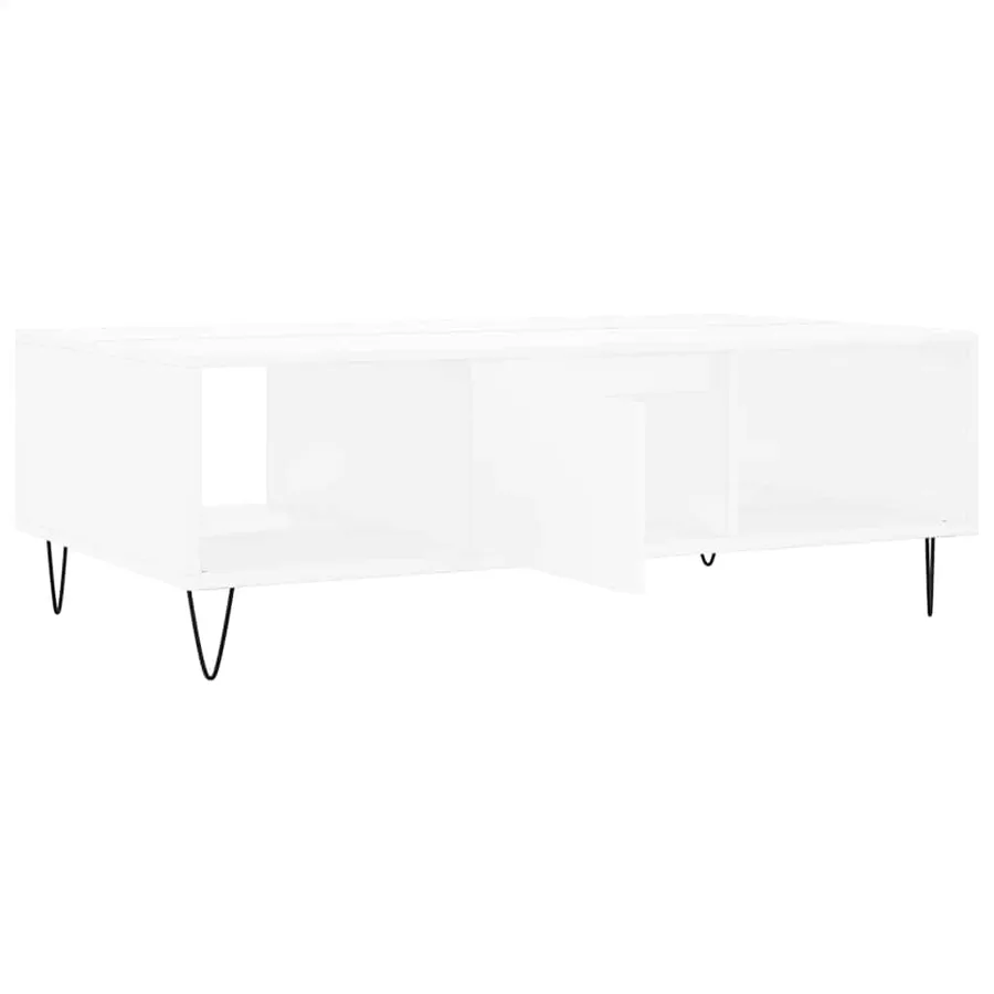 Table basse blanc 104x60x35 cm bois d'ingénierie - 6