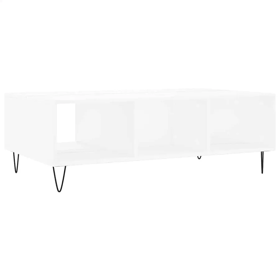 Table basse blanc 104x60x35 cm bois d'ingénierie - 8