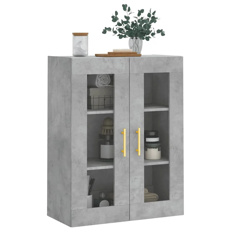 Armoire murale gris béton 69,5x34x90 cm - 4