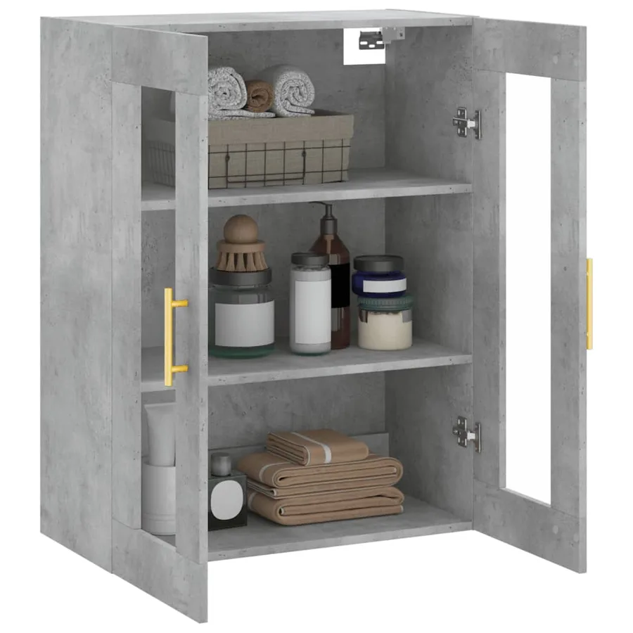 Armoire murale gris béton 69,5x34x90 cm - 5