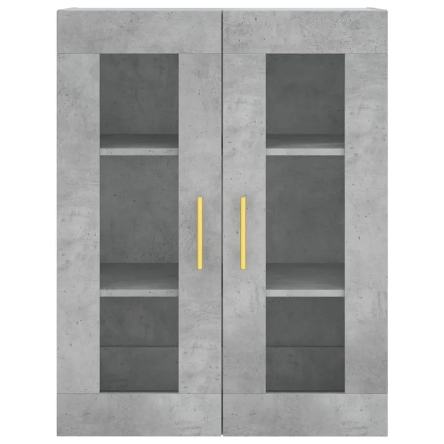 Buffet haut Gris béton 69,5x34x180 cm Bois d'ingénierie - 6