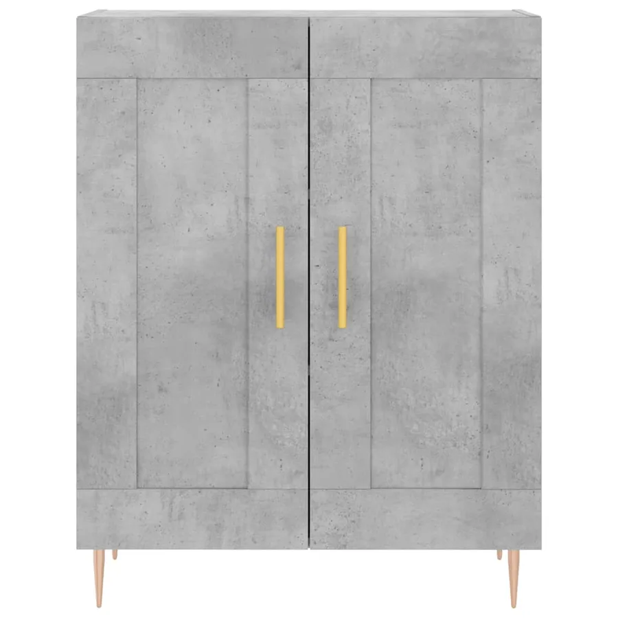 Buffet haut Gris béton 69,5x34x180 cm Bois d'ingénierie - 8