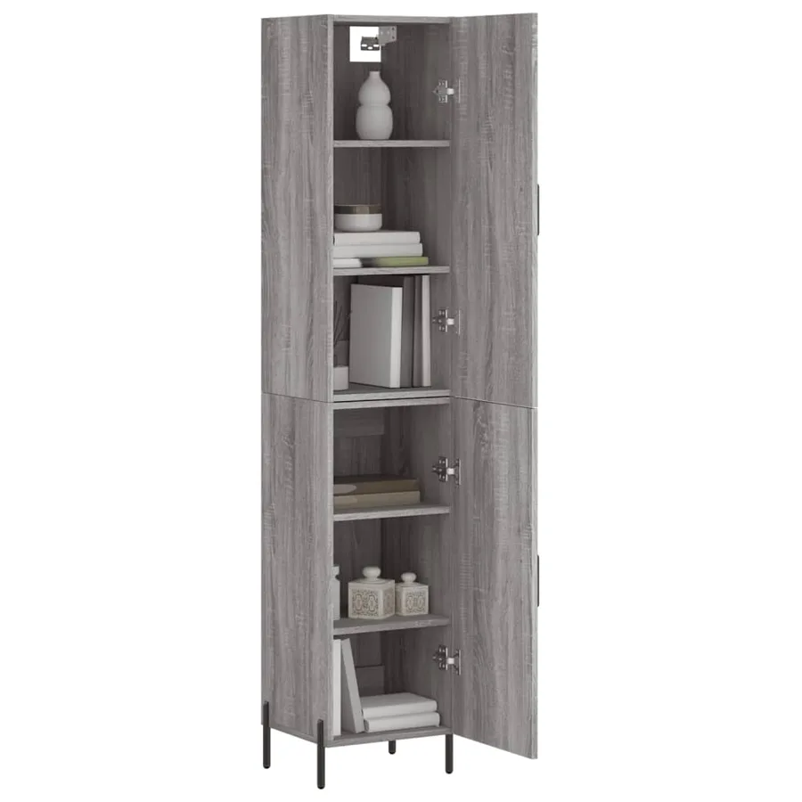Buffet haut Sonoma gris 34,5x34x180 cm Bois d'ingénierie - 3