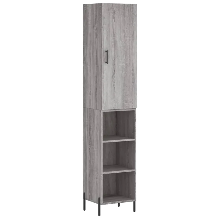 Buffet haut Sonoma gris 34,5x34x180 cm Bois d'ingénierie - 2