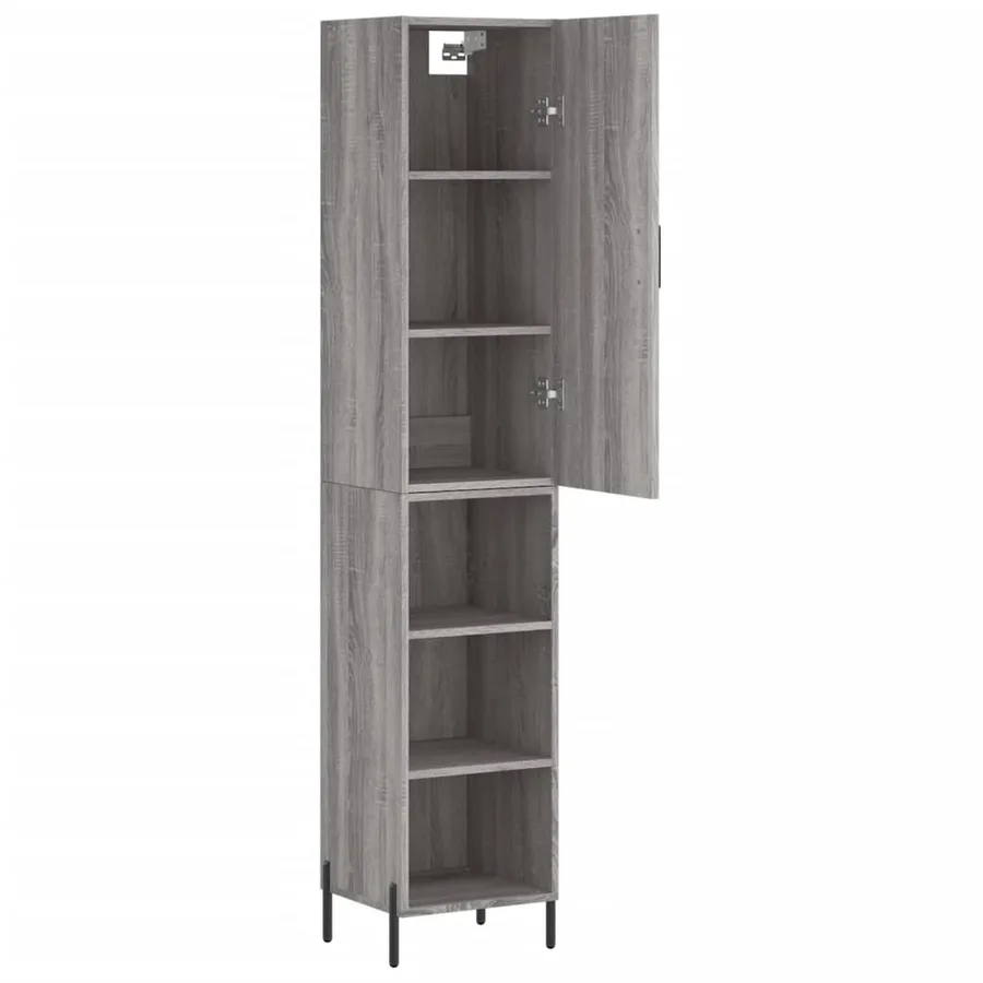 Buffet haut Sonoma gris 34,5x34x180 cm Bois d'ingénierie - 4