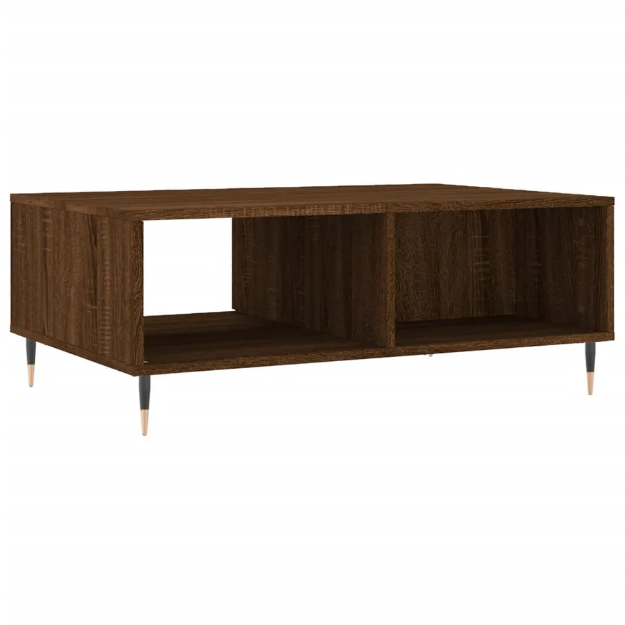 Table basse chêne marron 90x60x35 cm bois d'ingénierie - 8