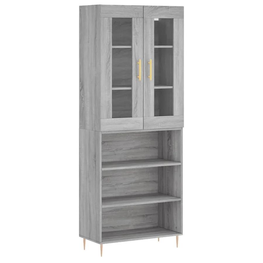 Buffet haut Sonoma gris 69,5x34x180 cm Bois d'ingénierie - 2