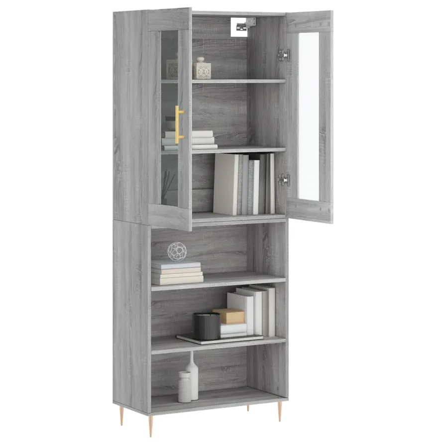 Buffet haut Sonoma gris 69,5x34x180 cm Bois d'ingénierie - 3