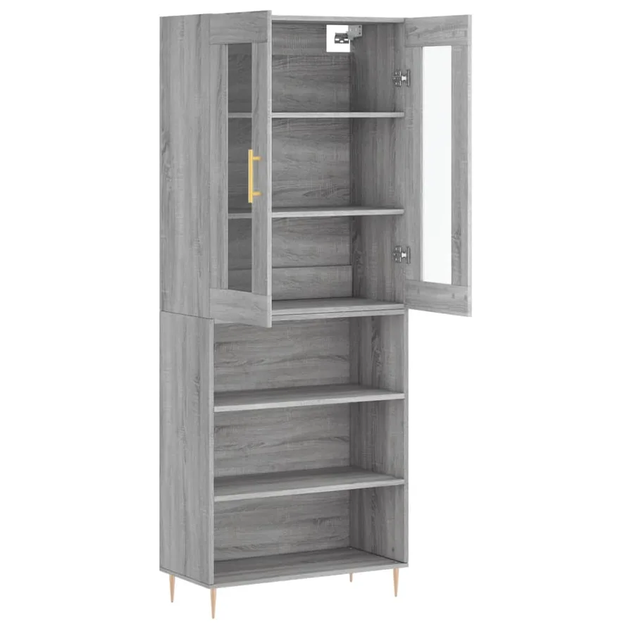 Buffet haut Sonoma gris 69,5x34x180 cm Bois d'ingénierie - 4