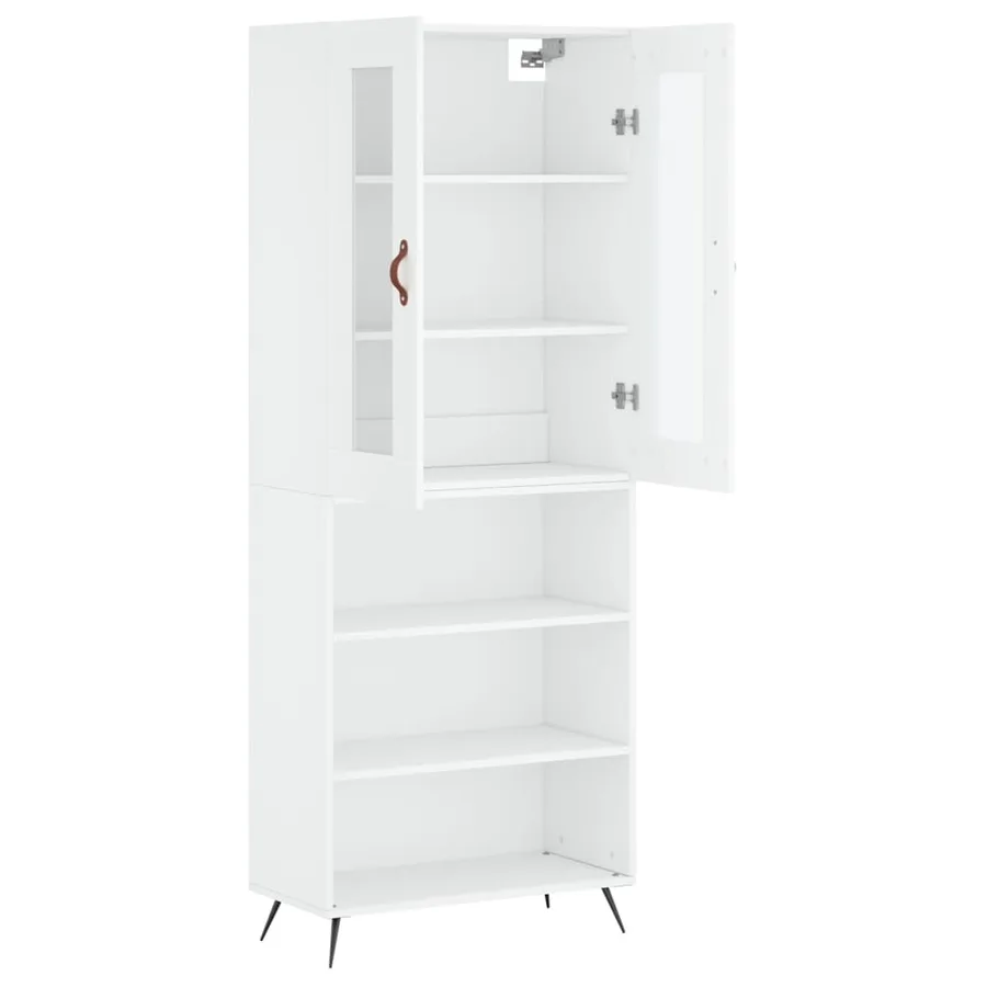 Buffet haut Blanc 69,5x34x180 cm Bois d'ingénierie - 3