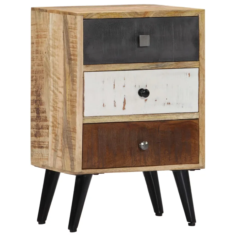 Table de chevet 40 x 30 x 60 cm Bois de manguier massif - 11