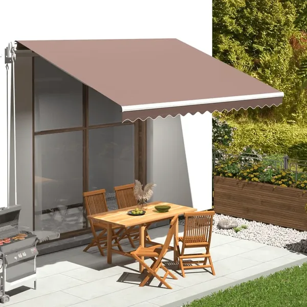 Tissu de remplacement pour auvent marron 4x3,5 m polyester