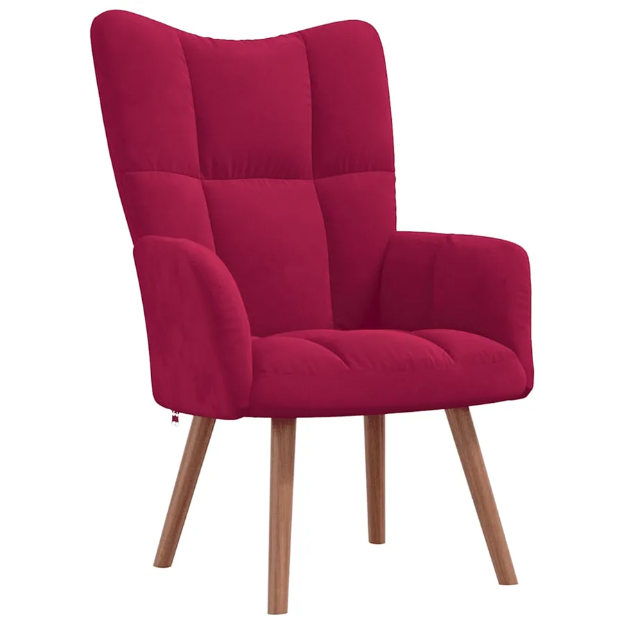 Chaise de relaxation Rouge bordeaux Velours - 2