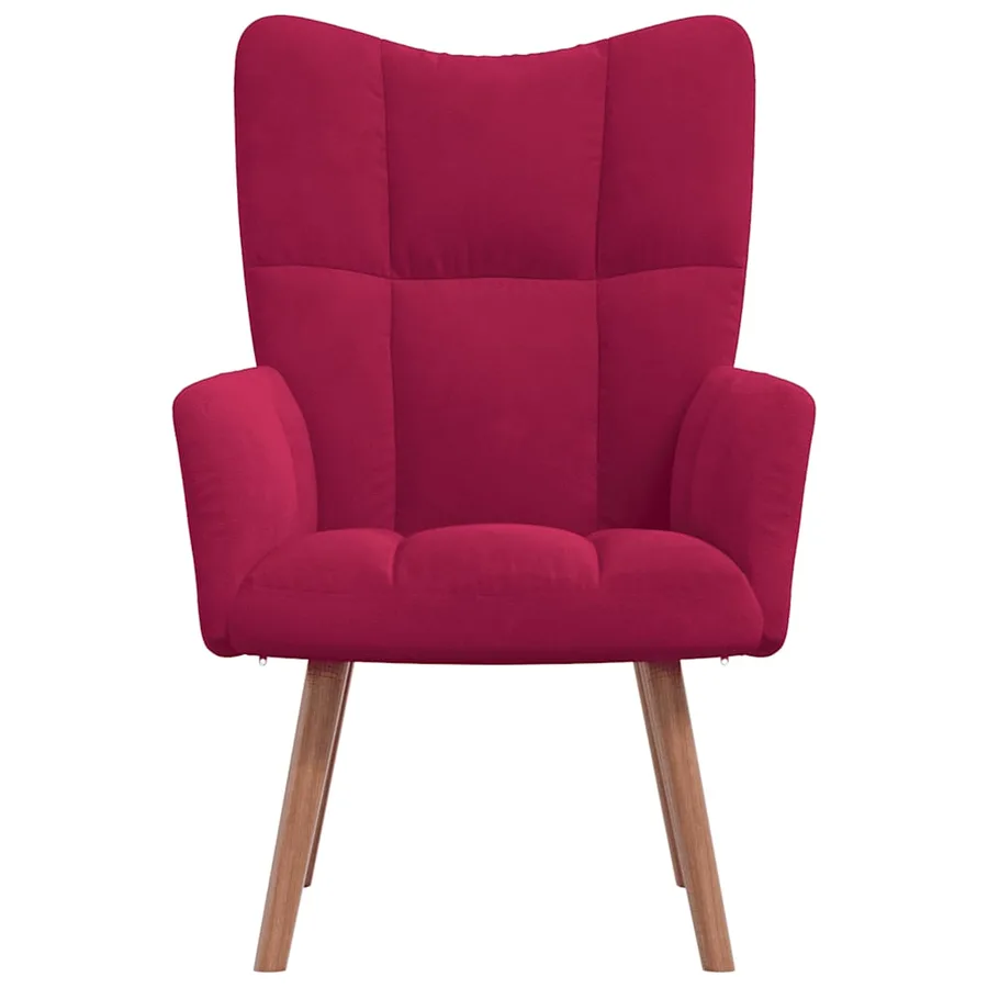 Chaise de relaxation Rouge bordeaux Velours - 3