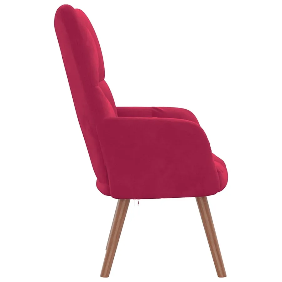 Chaise de relaxation Rouge bordeaux Velours - 4