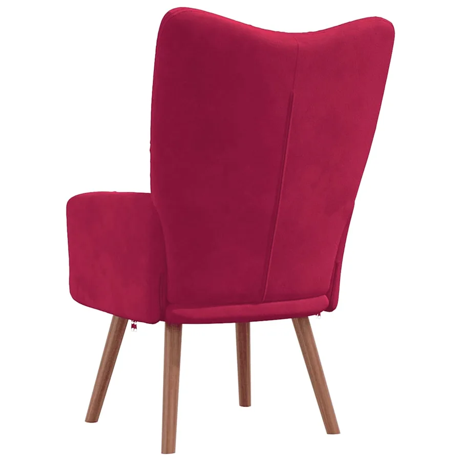 Chaise de relaxation Rouge bordeaux Velours - 5
