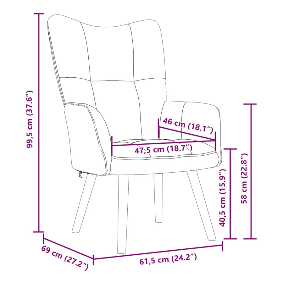 Chaise de relaxation Rouge bordeaux Velours - 8