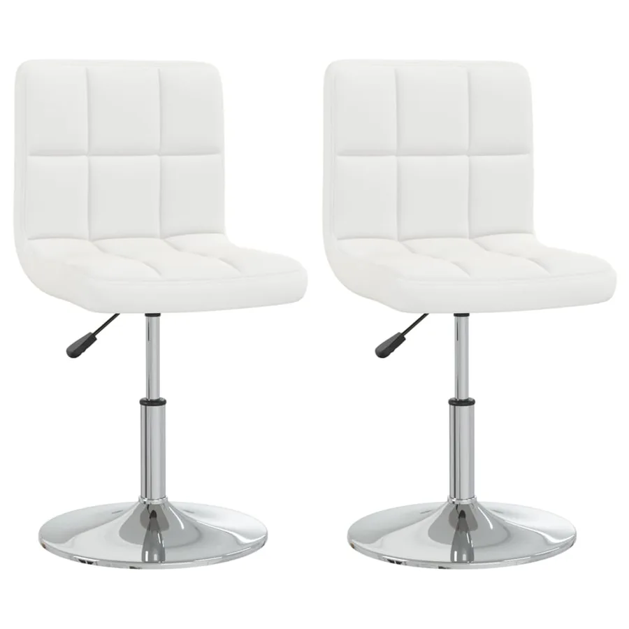 Chaises à manger lot de 2 blanc similicuir - 2