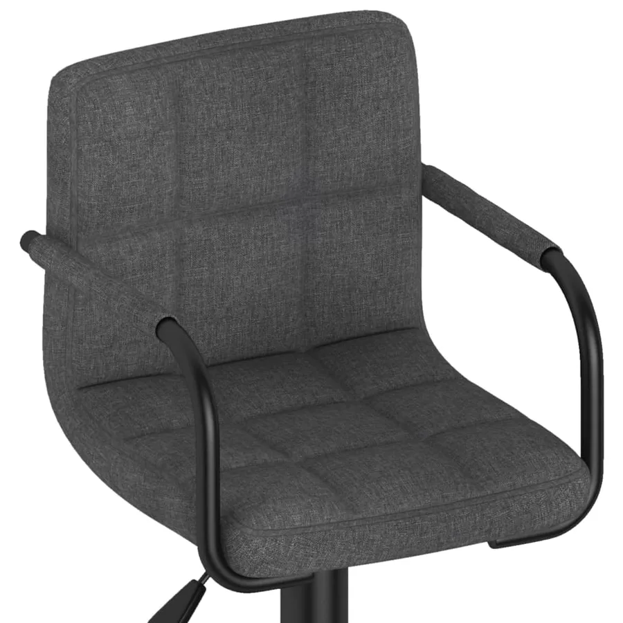 Tabourets de bar lot de 2 gris foncé tissu - 8