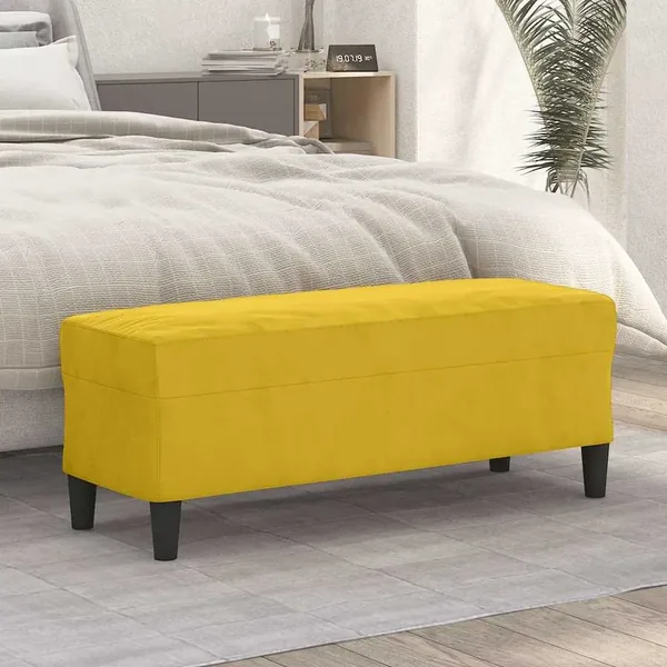 Banc Jaune 100x35x41 cm Velours