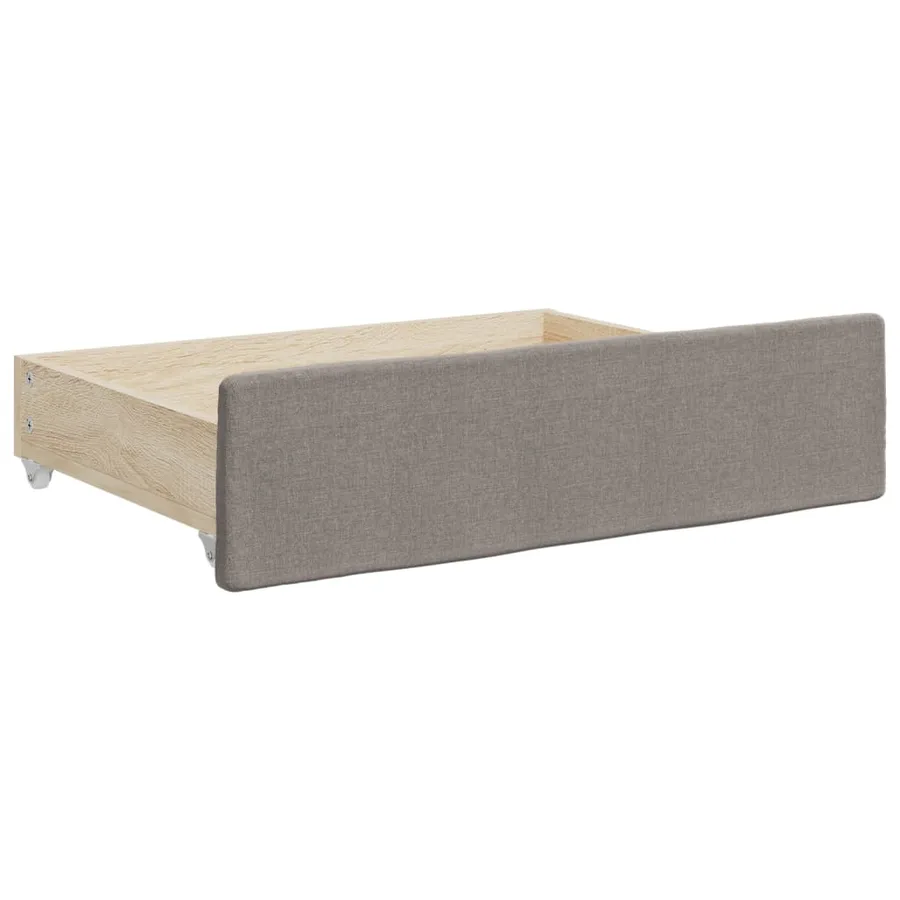 Lit de jour avec gigogne et tiroirs sans matelas taupe 80x200cm - 10