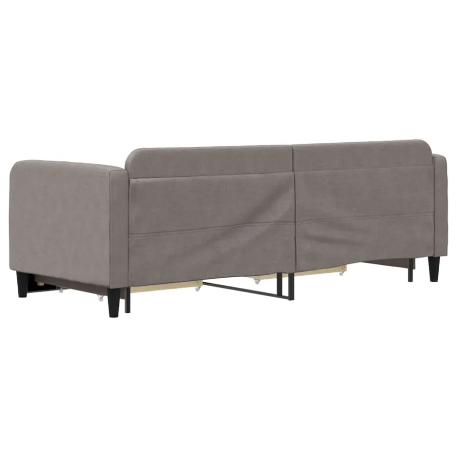 Lit de jour avec gigogne et tiroirs sans matelas taupe 80x200cm - 5