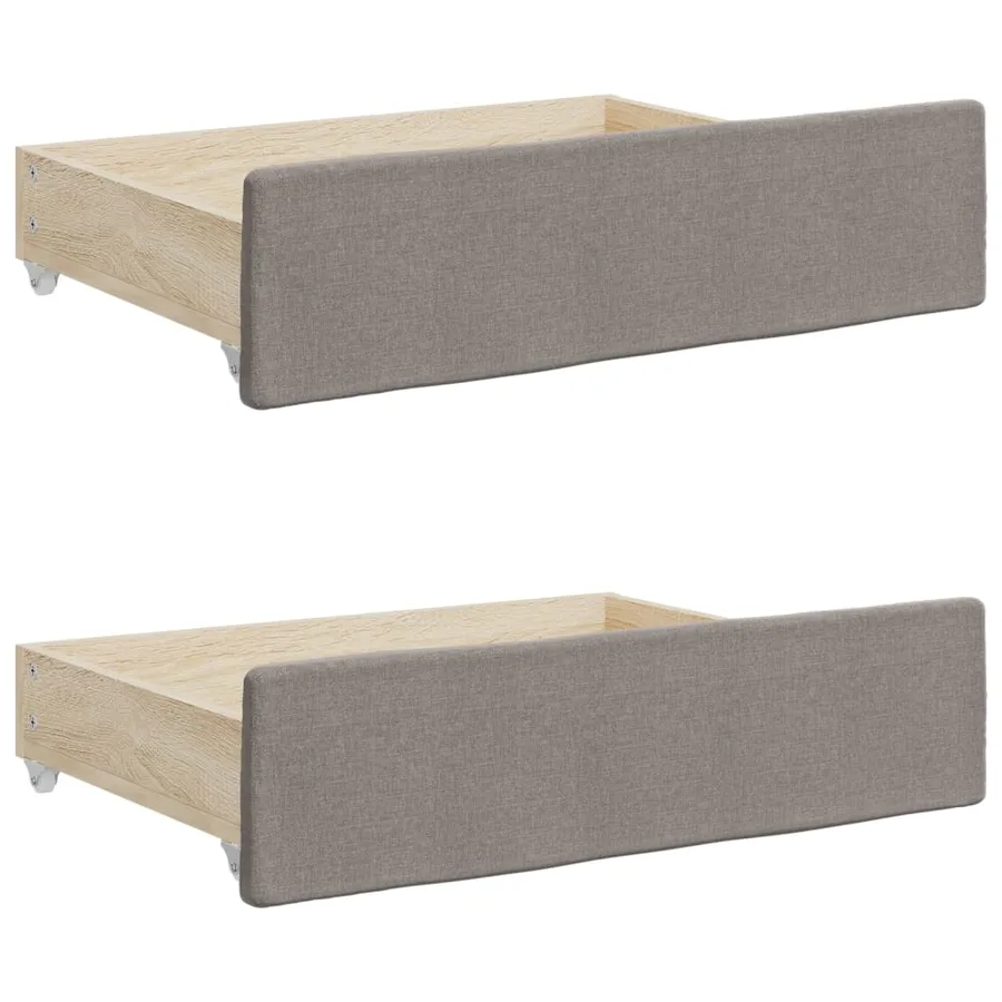 Lit de jour avec gigogne et tiroirs sans matelas taupe 80x200cm - 9