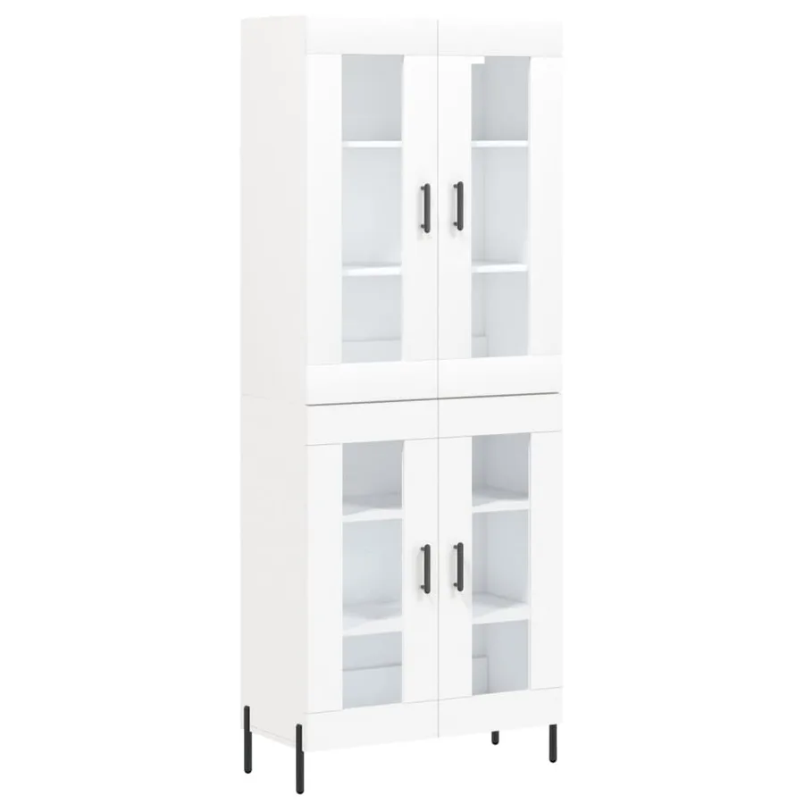 Buffet haut Blanc 69,5x34x180 cm Bois d'ingénierie - 2