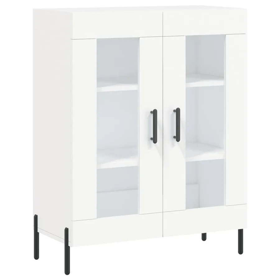 Buffet haut Blanc 69,5x34x180 cm Bois d'ingénierie - 7