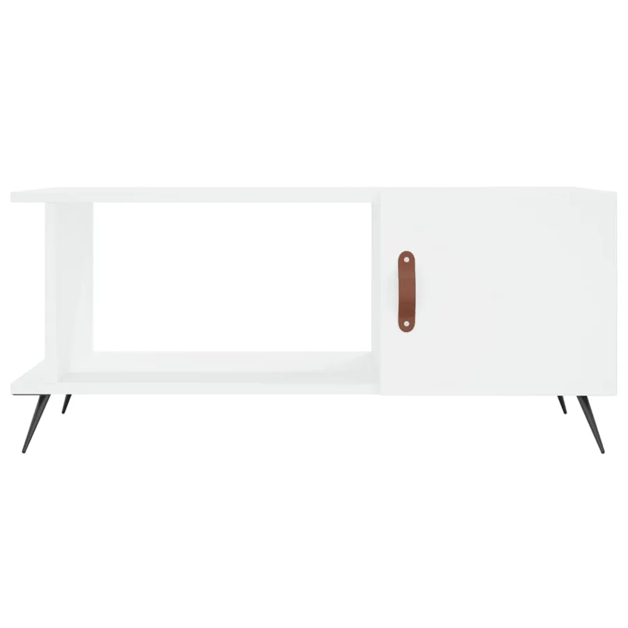 Table basse blanc 90x50x40 cm bois d'ingénierie - 5