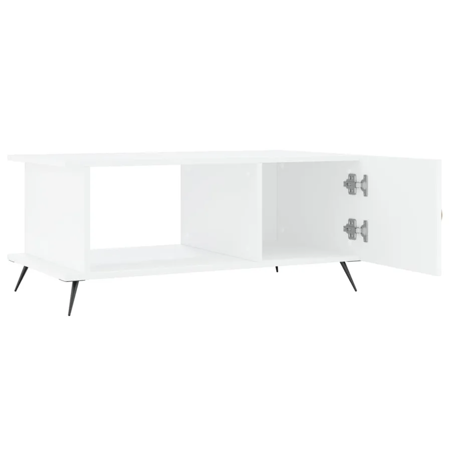 Table basse blanc 90x50x40 cm bois d'ingénierie - 7