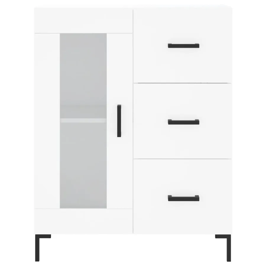 Buffet haut Blanc 69,5x34x180 cm Bois d'ingénierie - 8