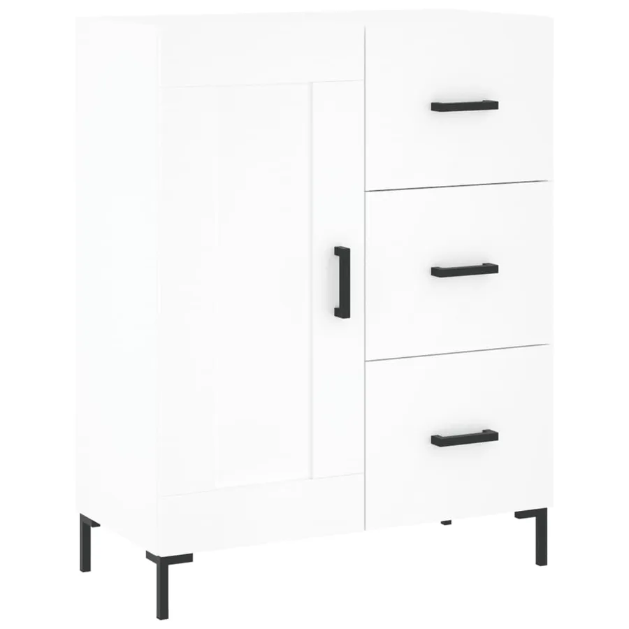 Buffet haut Blanc 69,5x34x180 cm Bois d'ingénierie - 7