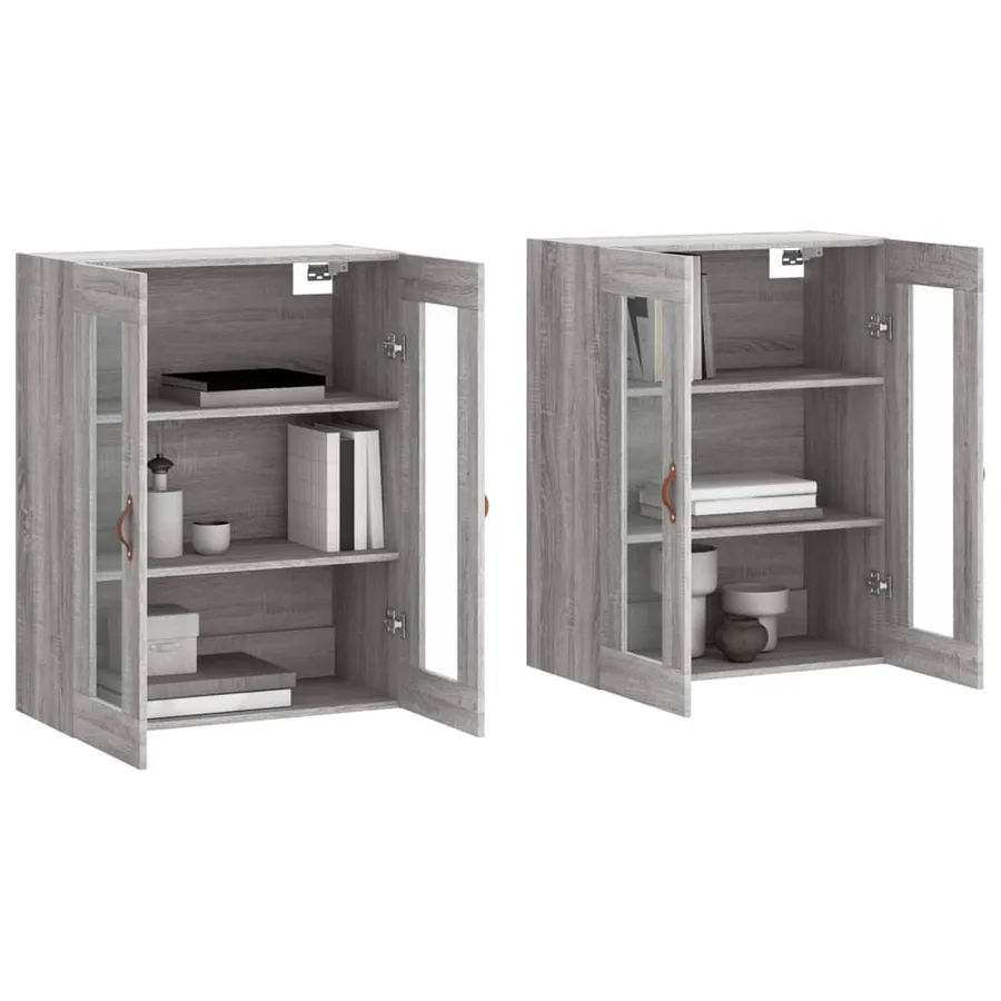 Armoires murales 2 pcs sonoma gris bois d'ingénierie - 3