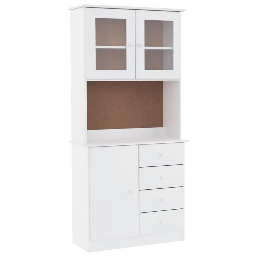 Buffet ALTA blanc 77x35x165 cm bois massif de pin - 2