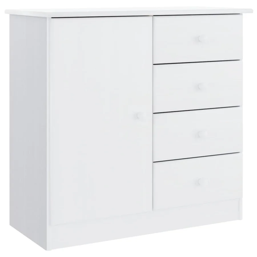 Buffet ALTA blanc 77x35x165 cm bois massif de pin - 9