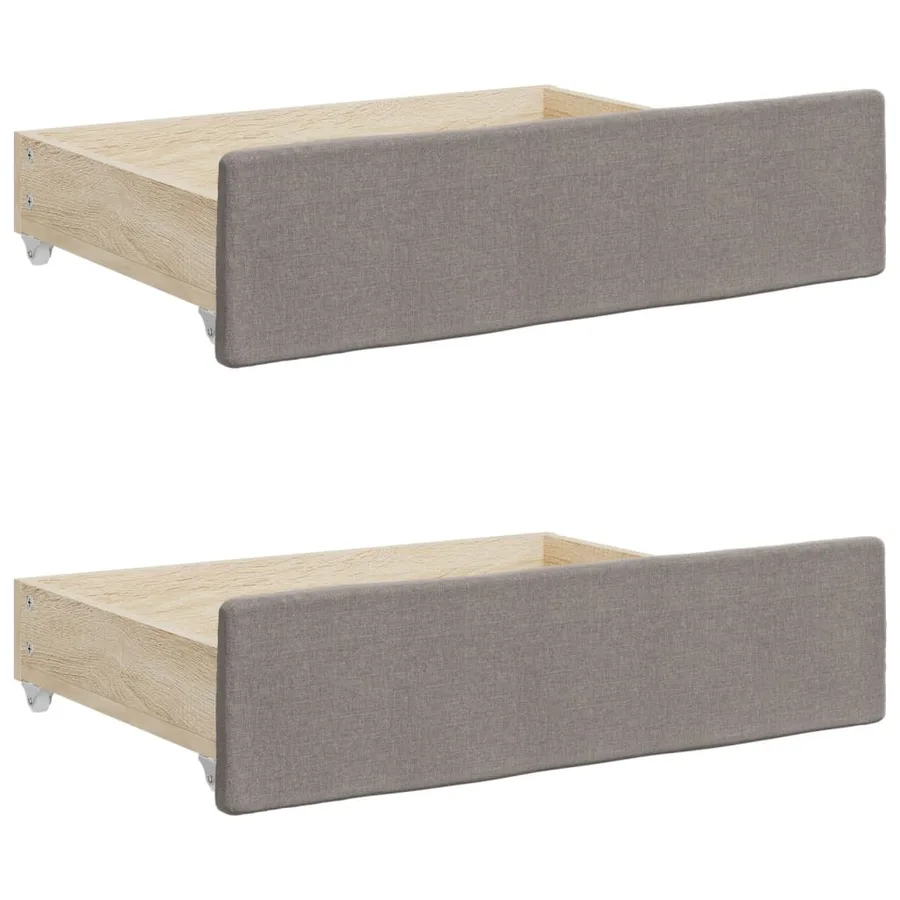 Lit de jour avec gigogne et tiroirs sans matelas taupe 80x200cm - 9