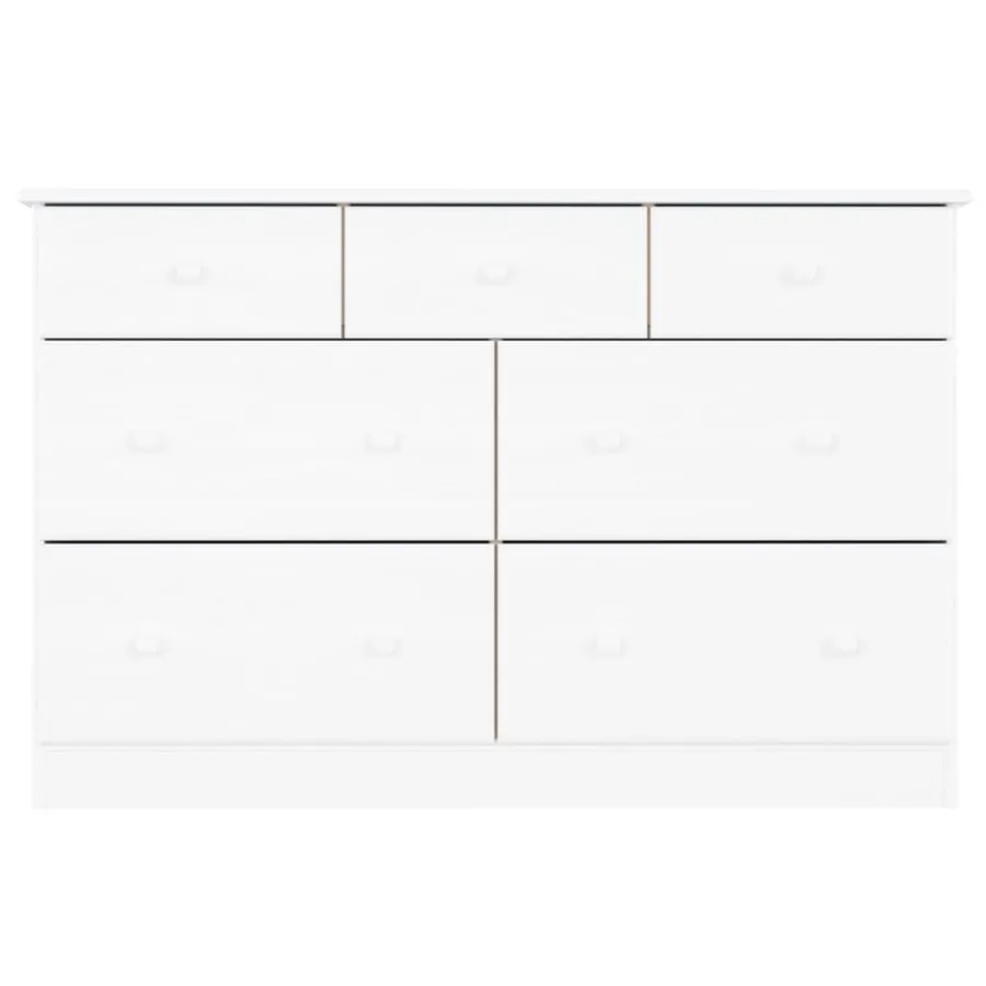 Commode ALTA blanc 112x35x73 cm bois massif de pin - 4