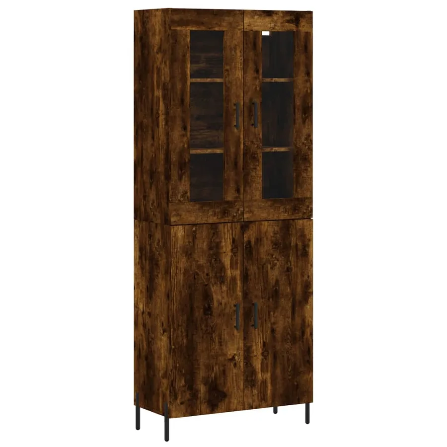 Buffet haut Chêne fumé 69,5x34x180 cm Bois d'ingénierie - 2