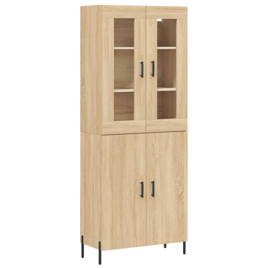 Buffet haut Chêne sonoma 69,5x34x180 cm Bois d'ingénierie - 2