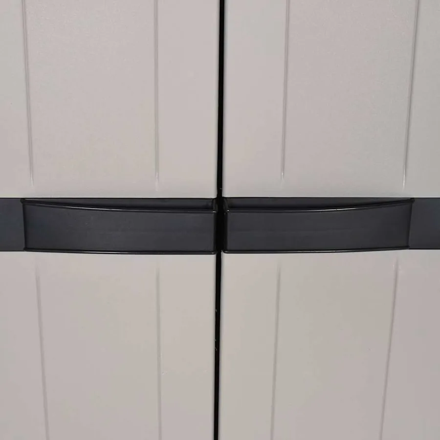 Armoire de rangement d'extérieur gris et noir 97x37x165 cm PP - 10