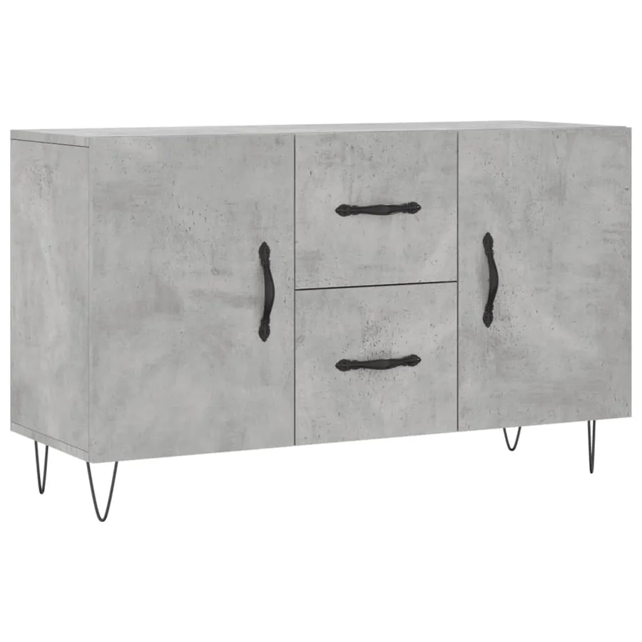Buffet gris béton 100x36x60 cm bois d'ingénierie - 2