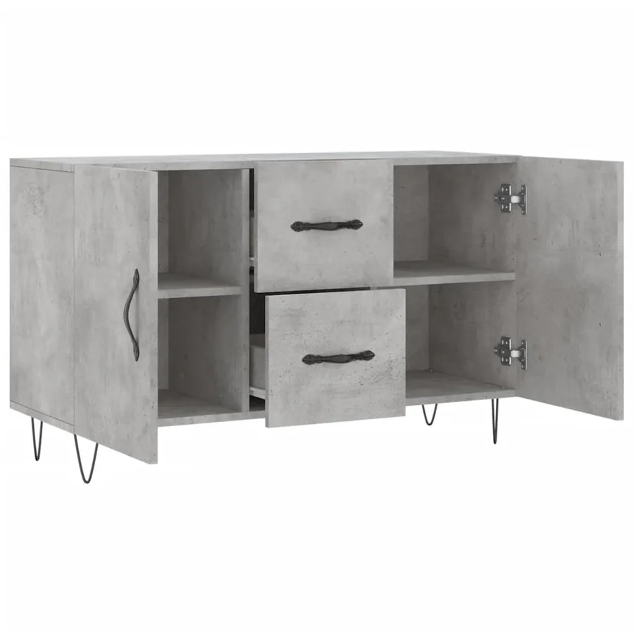 Buffet gris béton 100x36x60 cm bois d'ingénierie - 5