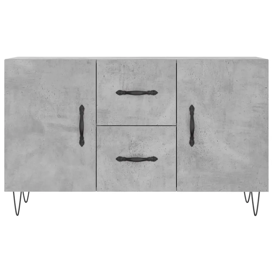 Buffet gris béton 100x36x60 cm bois d'ingénierie - 6