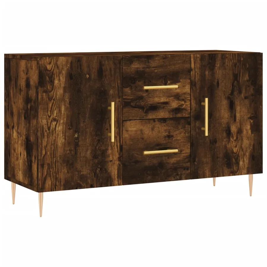 Buffet chêne fumé 100x36x60 cm bois d'ingénierie - 2